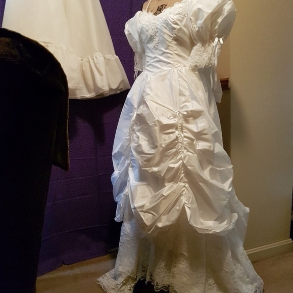 RARE Snow White Beads Ballroom Wedding Dress Princess Victorian Luxury Ball Gown - Picture 6 of 16